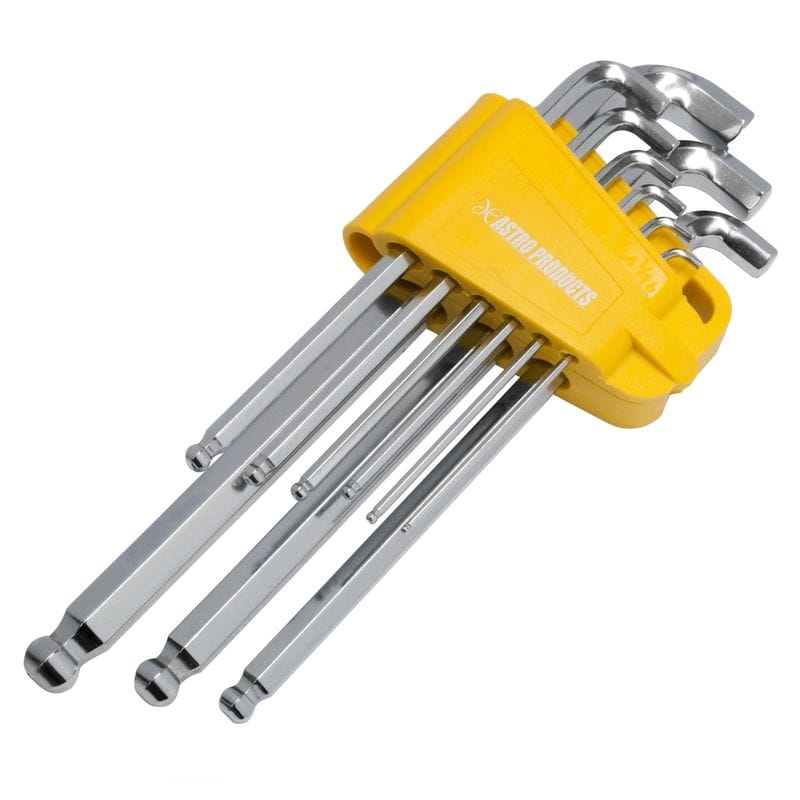 ワールドツール アストロプロダクツ AP ショートヘッド ロング ヘックスレンチセット インチ (9本組) 2002000027351（ご注文単位1セット）【直送品】