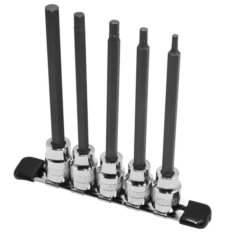 ワールドツール アストロプロダクツ AP 3/8DR HEXロングビットソケットセット ミリ (5個組) 2002000030320（ご注文単位1セット）【直送品】