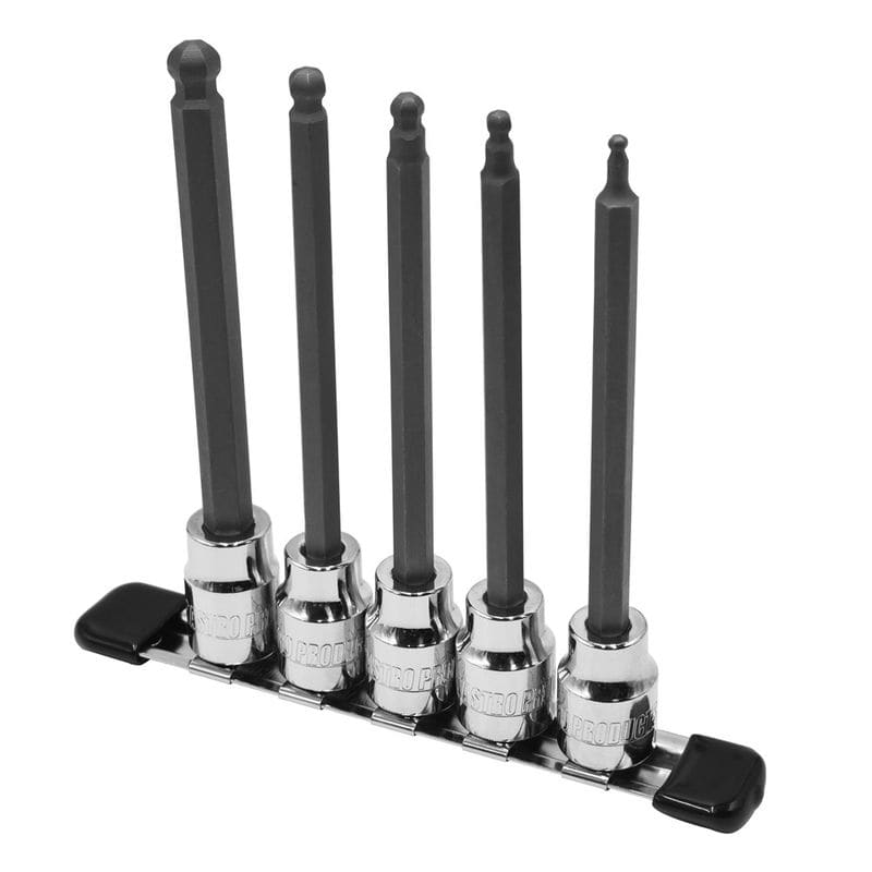 ワールドツール アストロプロダクツ AP 3/8DR HEXロングビットソケットセット ミリ ボールポイント (5個組) 2002000030337（ご注文単位1セット）【直送品】