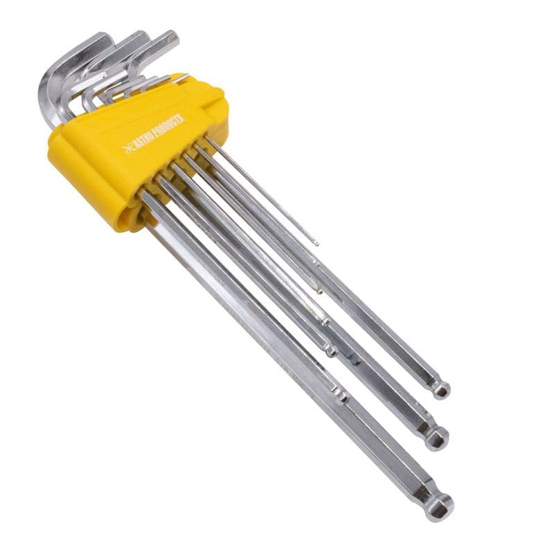 ワールドツール アストロプロダクツ AP HEXレンチ セット エキストラロングボールポイント インチ(9本組) 2002000030870(ご注文単位1セット)【直送品】