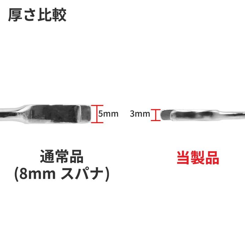 ワールドツール アストロプロダクツ AP 8mm 薄口アングルスパナ 2002000034892(ご注文単位1個)【直送品】