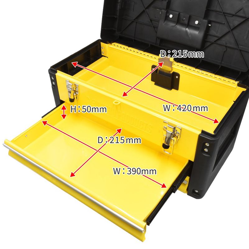 ワールドツール アストロプロダクツ AP プラスチック&スチール ツールボックス 2段 2003000004441（ご注文単位1パック）【直送品】