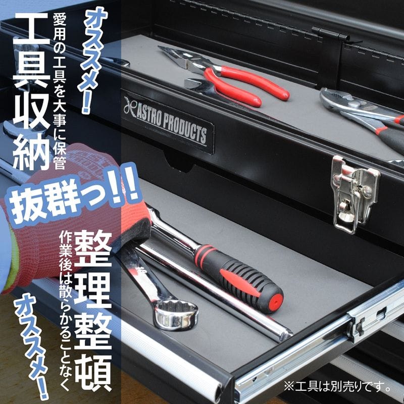 ワールドツール アストロプロダクツ AP ツールボックス 3段 ブラック TB756 2003000007565（ご注文単位1個）【直送品】