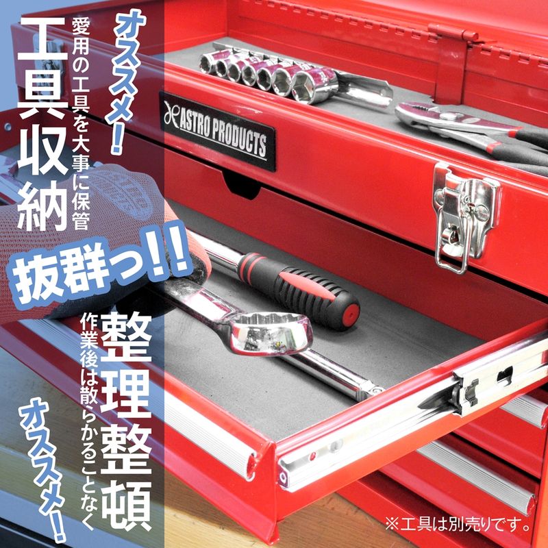 ワールドツール アストロプロダクツ AP ツールボックス 3段 レッド TB763 2003000007633(ご注文単位1個)【直送品】