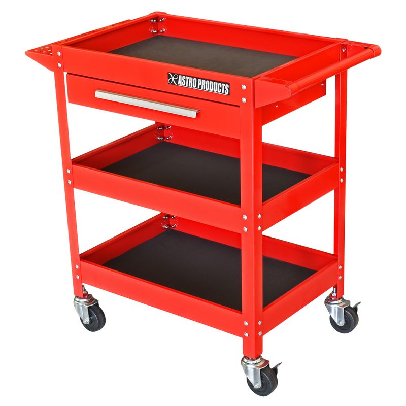 ワールドツール アストロプロダクツ AP ツールワゴン 3段 レッド 引出付 TW829 2003000008296（ご注文単位1個）【直送品】