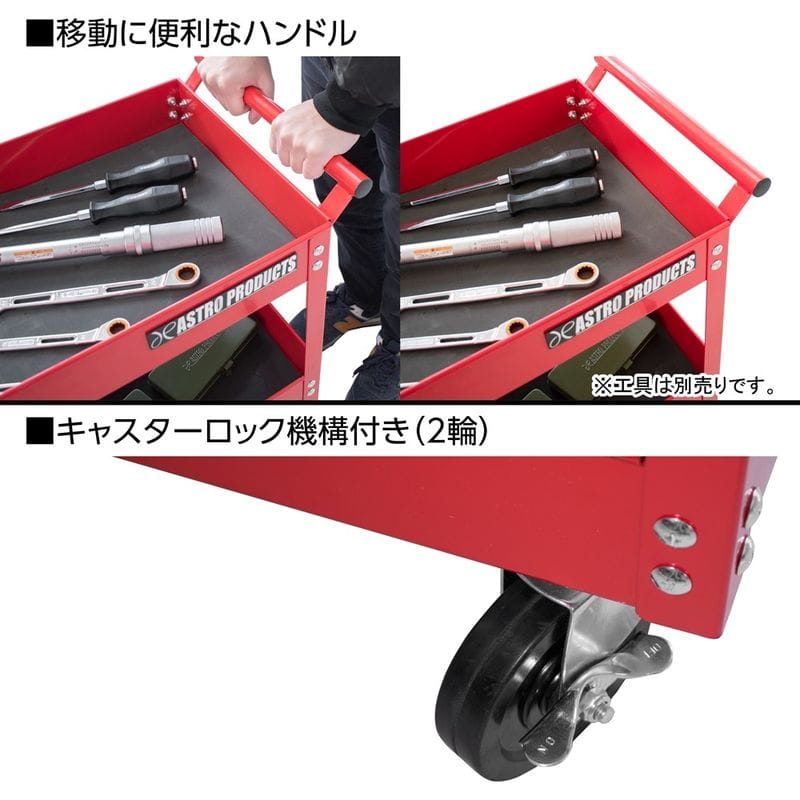 ワールドツール アストロプロダクツ AP ツールワゴン 3段 レッド TW847 2003000008470(ご注文単位1個)【直送品】