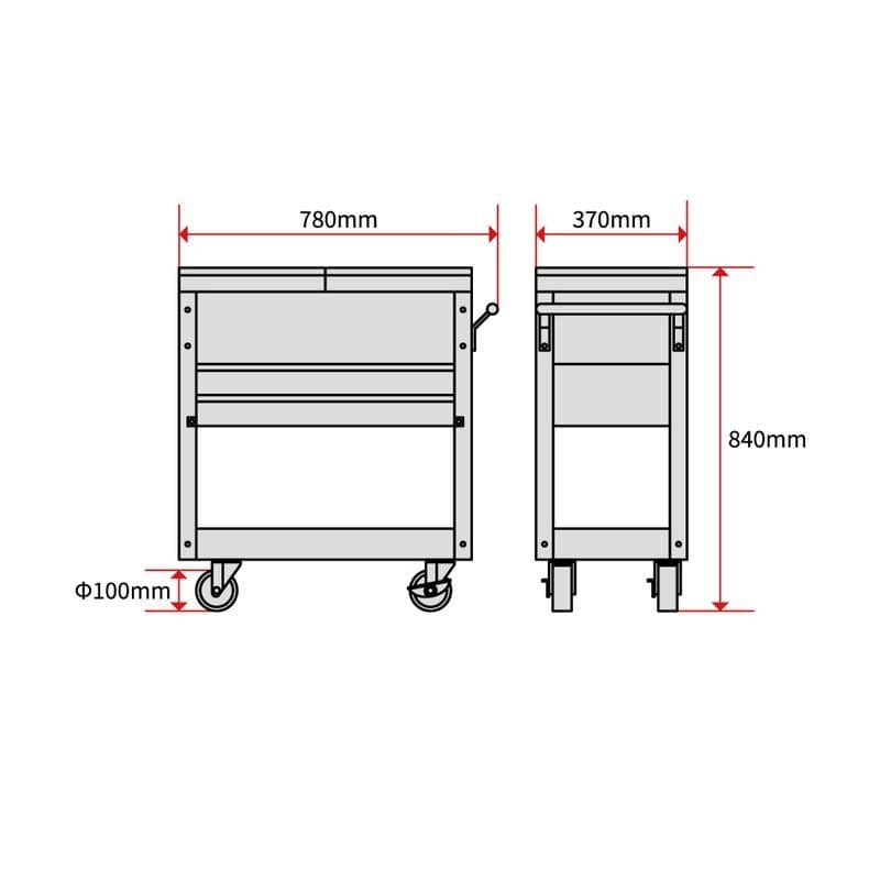 ワールドツール アストロプロダクツ AP ツールワゴン 2段 スライドトップ 2003000009606(ご注文単位1個)【直送品】