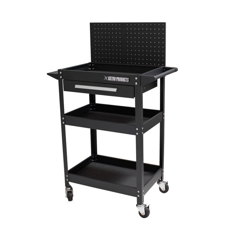 ワールドツール アストロプロダクツ AP ツールワゴン 3段 引出&パネル付 ブラック TW098 2003000010985（ご注文単位1個）【直送品】