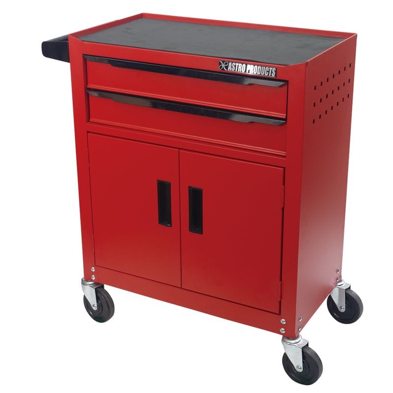 ワールドツール アストロプロダクツ AP ミニキャビネット 2段 ドア付き マットレッド RC194 2003000011944（ご注文単位1個）【直送品】