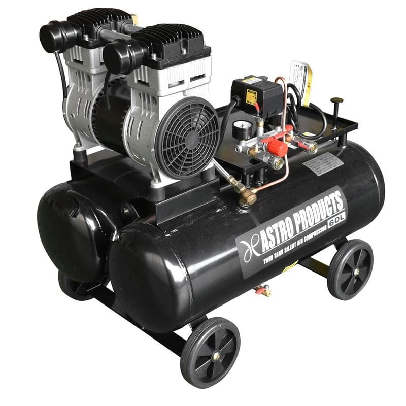 ワールドツール アストロプロダクツ AP ツインタンク サイレントエアコンプレッサー 60L 2004000009917（ご注文単位1パック）【直送品】