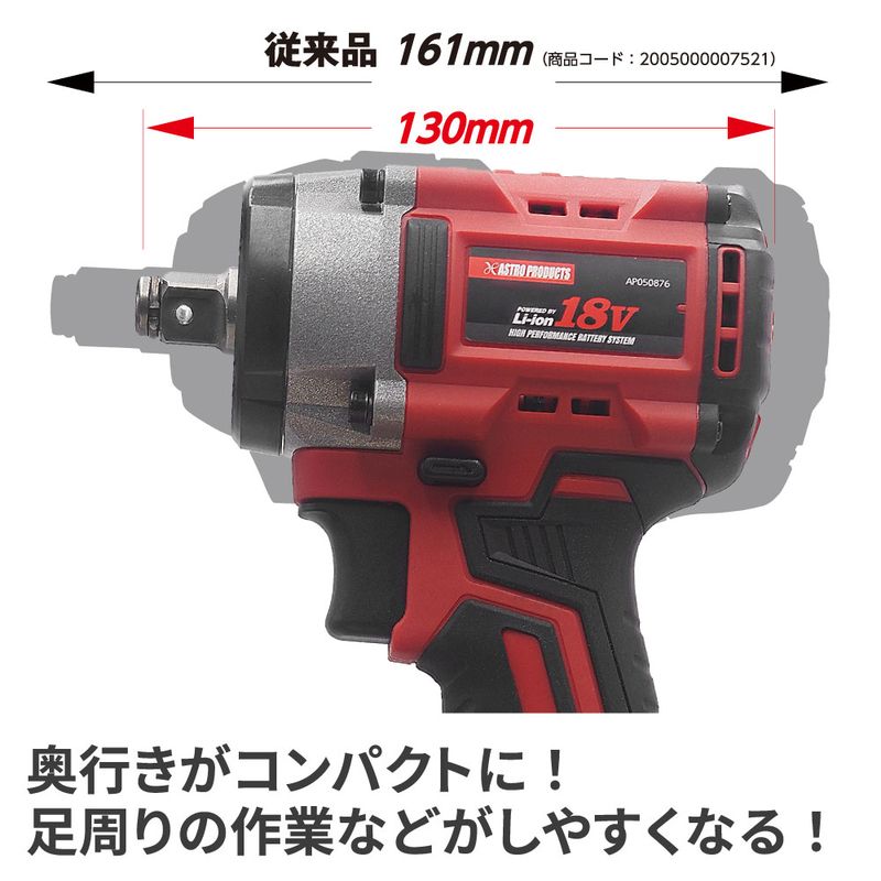 ワールドツール アストロプロダクツ AP DC18V 充電式 1/2DR インパクトレンチセット IW876-350N-S 2005000008764（ご注文単位1個）【直送品】