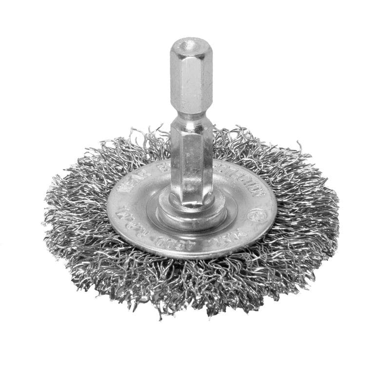 ワールドツール アストロプロダクツ AP 1/4HEX ワイヤーブラシ スチール ホイール型 2011000012120（ご注文単位1個）【直送品】
