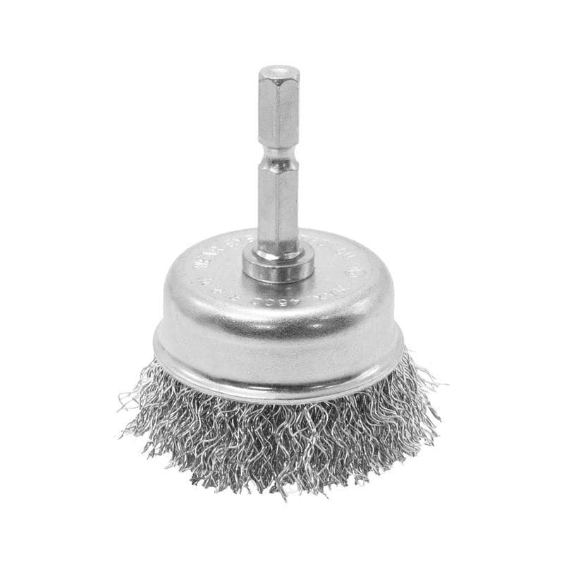 ワールドツール アストロプロダクツ AP 1/4HEX ワイヤーブラシ スチール カップ型 2011000012137（ご注文単位1個）【直送品】