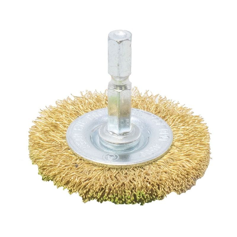 ワールドツール アストロプロダクツ AP 1/4HEX ワイヤーブラシ 真鍮 ホイール型 2011000012151（ご注文単位1個）【直送品】