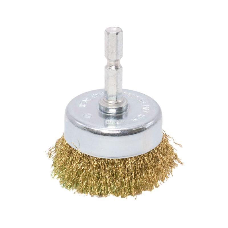 ワールドツール アストロプロダクツ AP 1/4HEX ワイヤーブラシ 真鍮 カップ型 2011000012168（ご注文単位1個）【直送品】