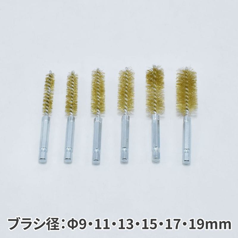 ワールドツール アストロプロダクツ AP 1/4HEX ワイヤーブラシセット 真鍮 (6本組) 2011000012267(ご注文単位1セット)【直送品】