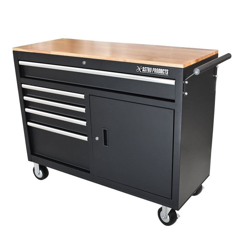 ワールドツール アストロプロダクツ AP ワイドロールキャビネット 5段 ブラック WRC207 2003000012071（ご注文単位1個）【直送品】