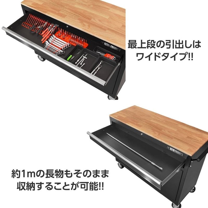 ワールドツール アストロプロダクツ AP ワイドロールキャビネット 5段 ブラック WRC207 2003000012071(ご注文単位1個)【直送品】