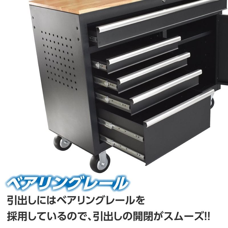 ワールドツール アストロプロダクツ AP ワイドロールキャビネット 5段 ブラック WRC207 2003000012071(ご注文単位1個)【直送品】