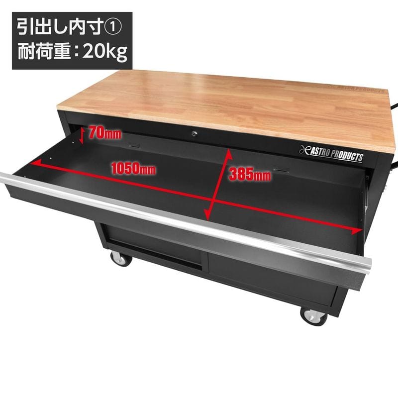 ワールドツール アストロプロダクツ AP ワイドロールキャビネット 5段 ブラック WRC207 2003000012071(ご注文単位1個)【直送品】