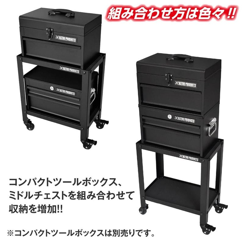 ワールドツール アストロプロダクツ AP コンパクト ミドルチェスト マットブラック CMC228 2003000012286(ご注文単位1個)【直送品】