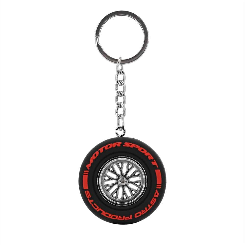 ワールドツール AP レーシングタイヤキーホルダー レッド 1個（ご注文単位1個）【直送品】