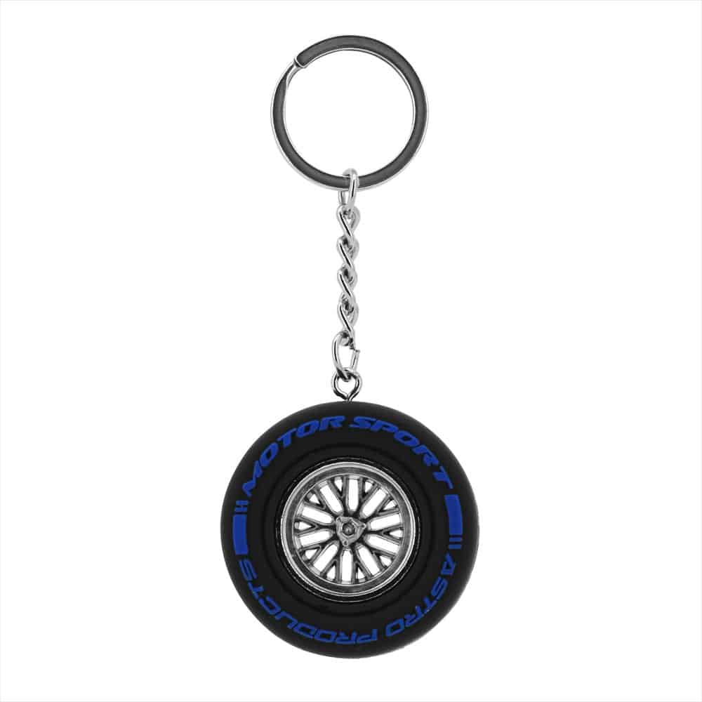 ワールドツール AP レーシングタイヤキーホルダー ブルー 1個（ご注文単位1個）【直送品】