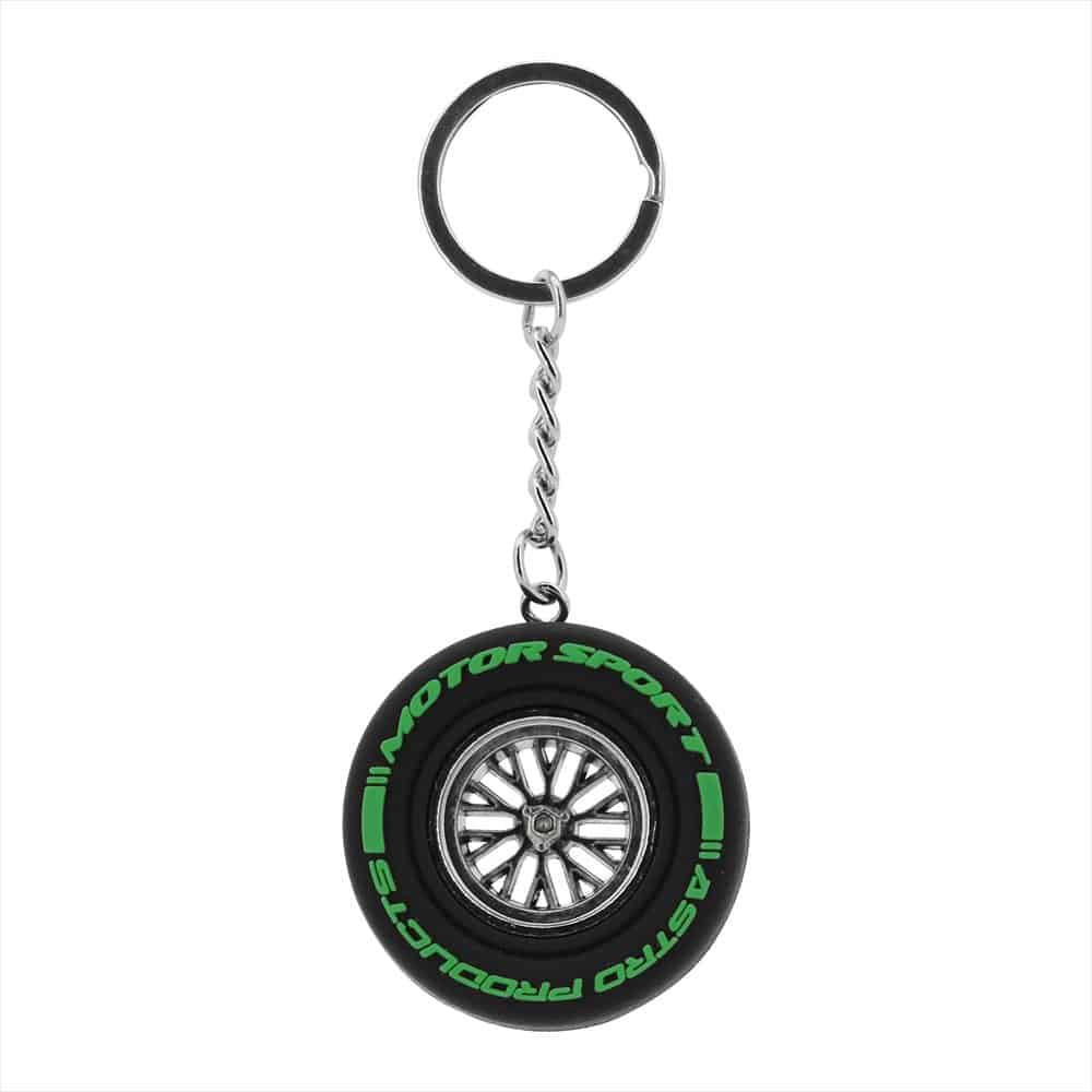 ワールドツール AP レーシングタイヤキーホルダー グリーン 1個（ご注文単位1個）【直送品】