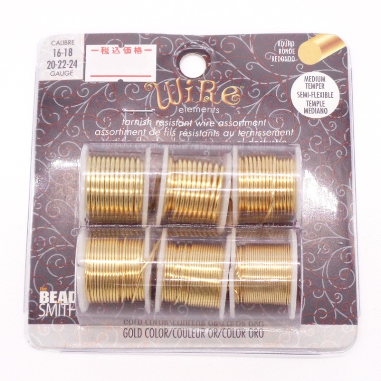 ターニッシュワイヤー(5サイズセット) NTWG-6P 金色 1セット（ご注文単位1セット）【直送品】