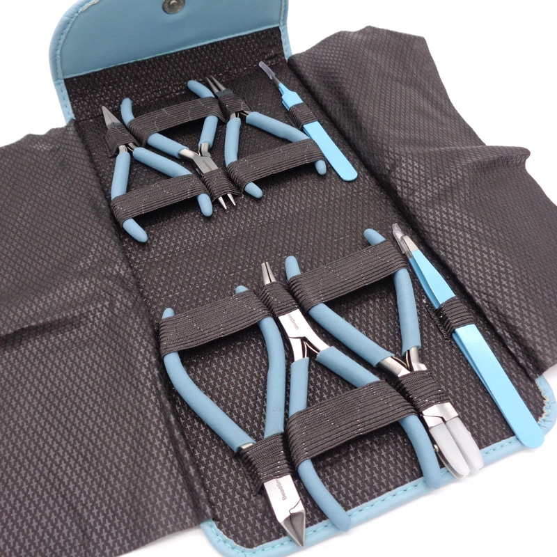 ミニプライヤー8点セット(水色ポーチ) PLFAS04 1セット(ご注文単位1セット)【直送品】