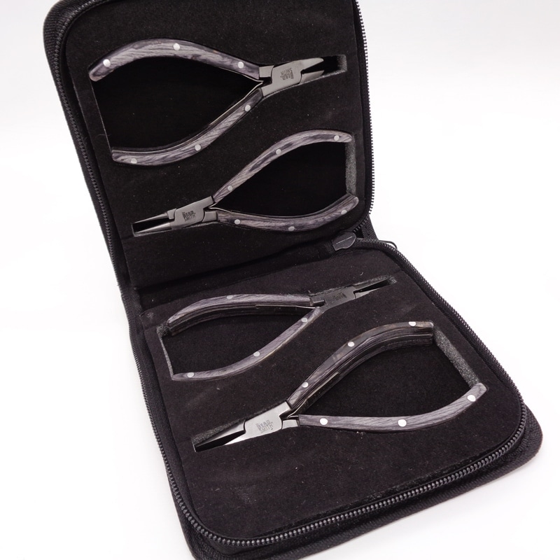 プライヤー4点セット(木製グリップ・ブラック) PL438-SET 1セット(ご注文単位1セット)【直送品】