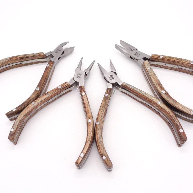 プライヤー4点セット(木製グリップ・ナチュラル) PL440-SET 1セット(ご注文単位1セット)【直送品】