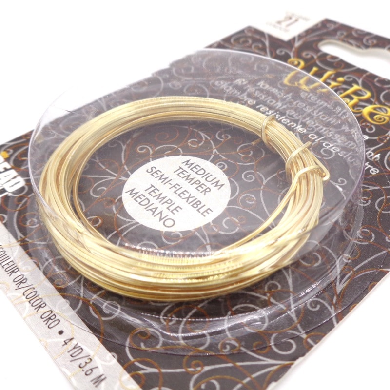 ターニッシュワイヤー(角線) ゴールド色 21ゲージ 4ヤード(約3.6m) 1巻(ご注文単位1巻)【直送品】