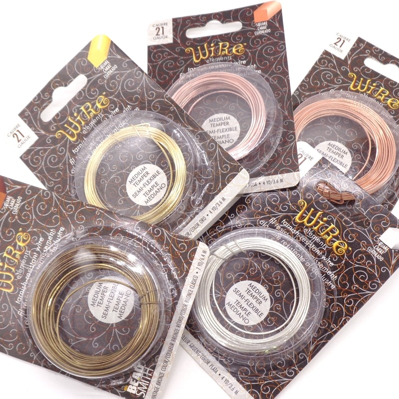 ターニッシュワイヤー(角線) ローズゴールド色 21ゲージ 4ヤード(約3.6m) 1巻(ご注文単位1巻)【直送品】