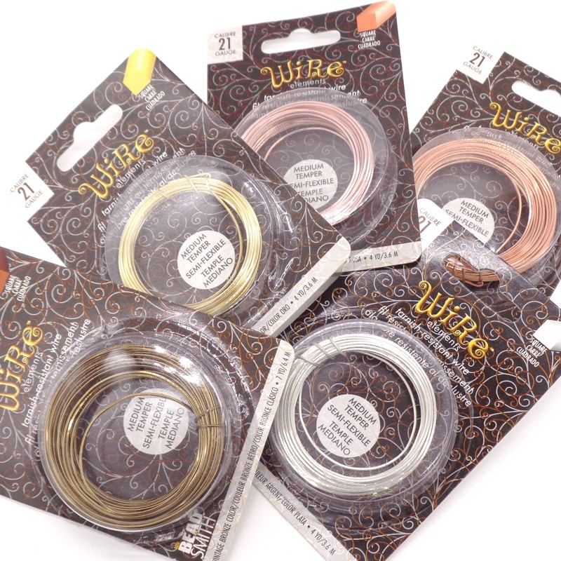 ターニッシュワイヤー(角線) カッパー(銅色) 21ゲージ 7ヤード(約6.4m) 1巻(ご注文単位1巻)【直送品】