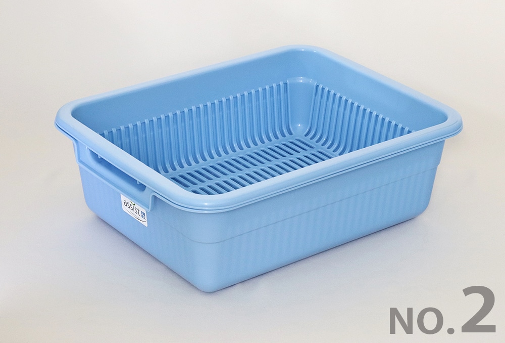 新輝合成 水切りカゴ No.2 420×330×140Hmm  ブルー 1個 (ご注文単位1個)【直送品】