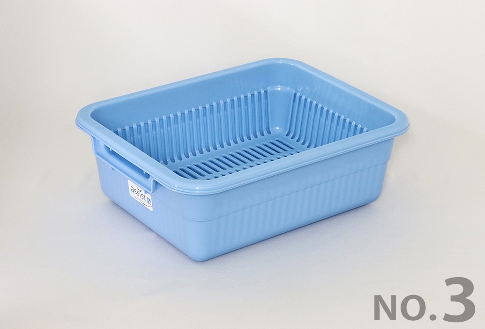 新輝合成 水切りカゴ No.3 370×285×130Hmm  ブルー 1個 (ご注文単位1個)【直送品】