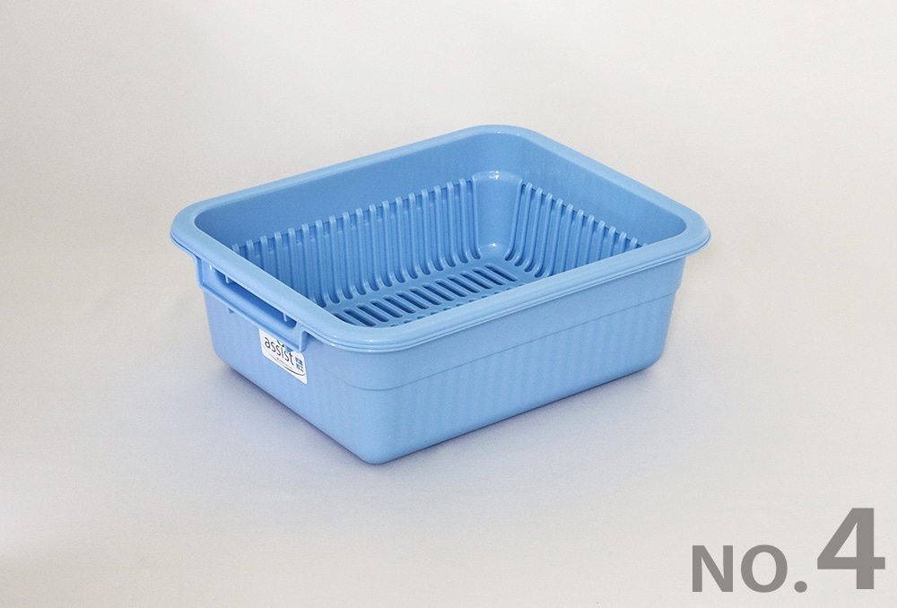 新輝合成 水切りカゴ No.4 320×250×115Hmm  ブルー 1個 (ご注文単位1個)【直送品】