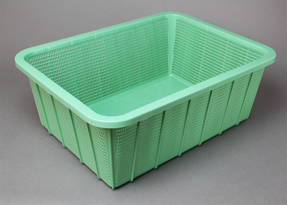 積水 角カゴ 深型大 メロウタイム(グリーン) 1個 (ご注文単位1個)【直送品】