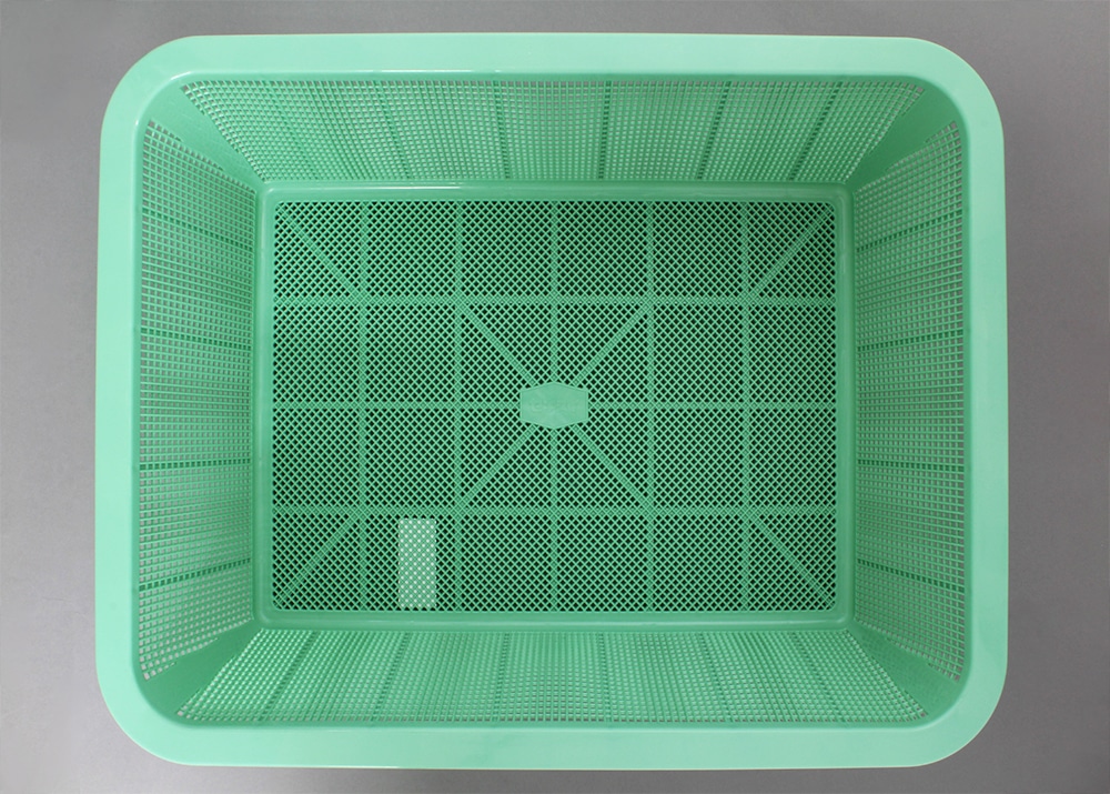 積水 角カゴ 深型大 メロウタイム(グリーン) 1個 (ご注文単位1個)【直送品】