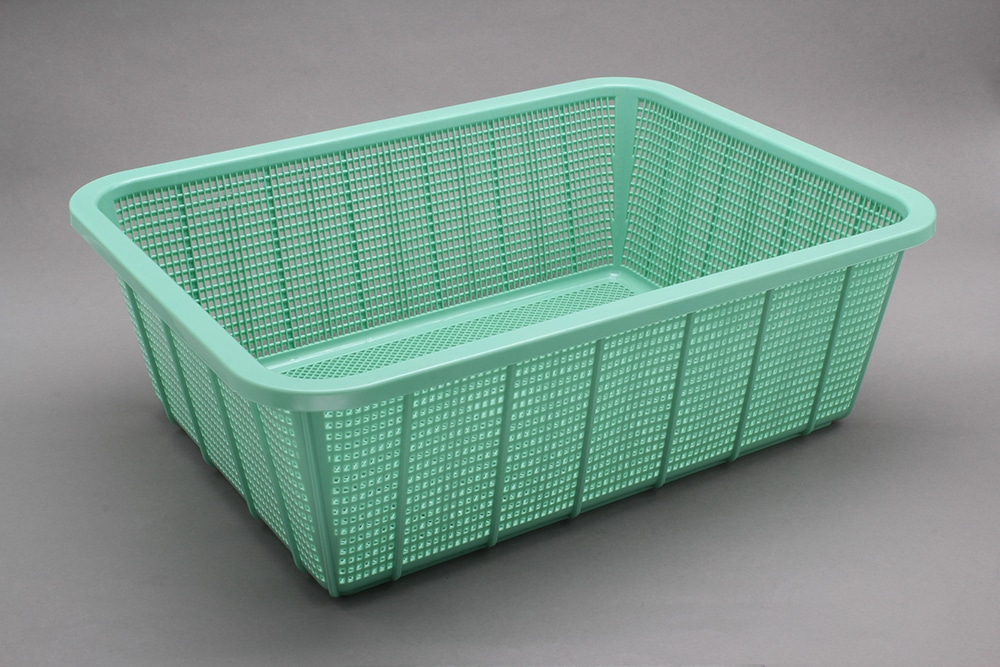 積水 角カゴ 深型中 メロウタイム(グリーン) 1個 (ご注文単位1個)【直送品】