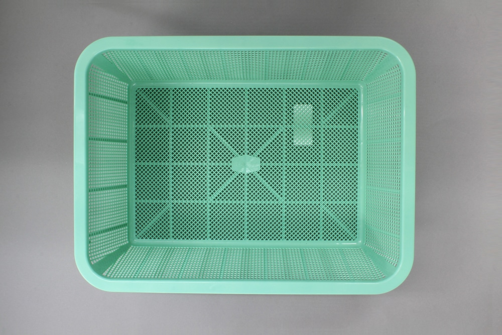 積水 角カゴ 深型中 メロウタイム(グリーン) 1個 (ご注文単位1個)【直送品】