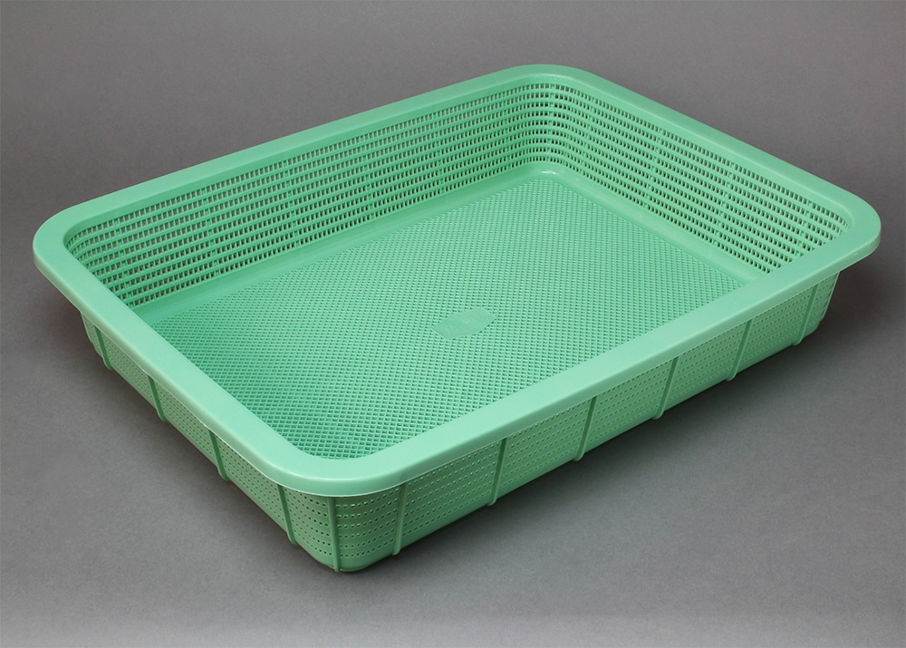 積水 角カゴ 浅型大 メロウタイム(グリーン) 1個 (ご注文単位1個)【直送品】