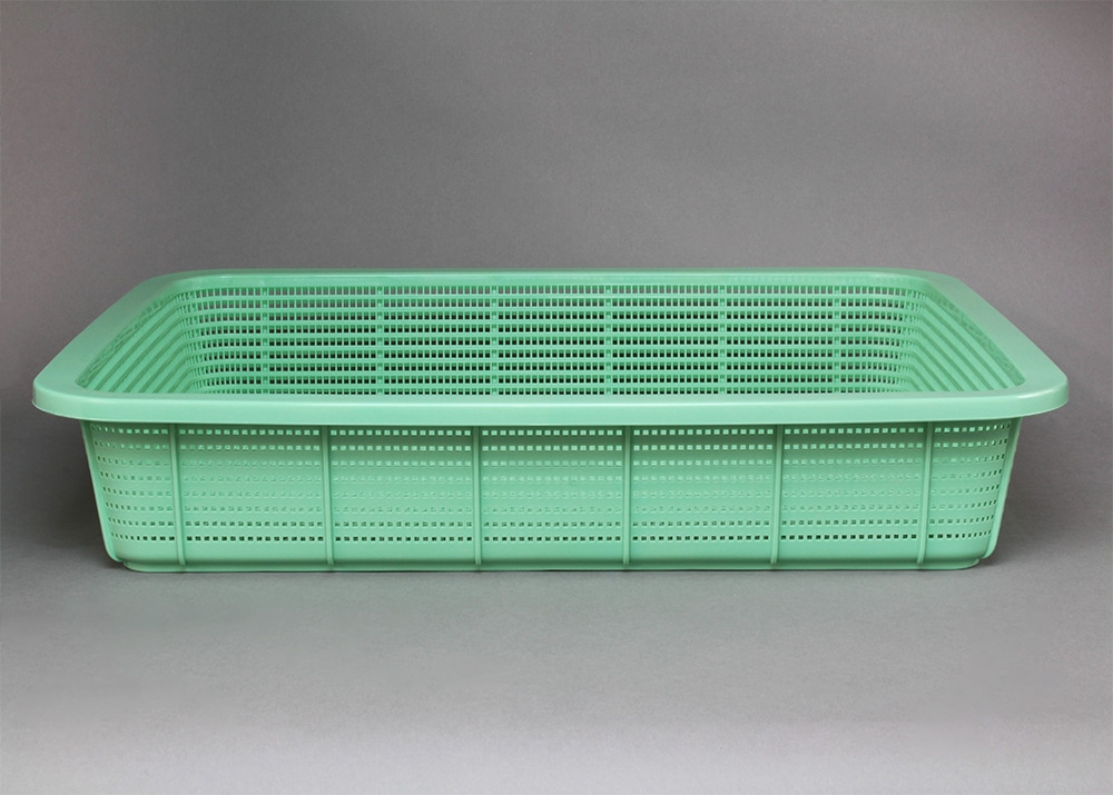 積水 角カゴ 浅型大 メロウタイム(グリーン) 1個 (ご注文単位1個)【直送品】