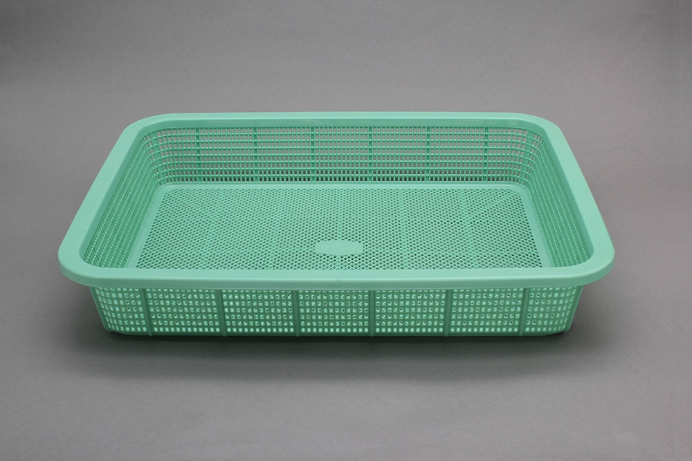 積水 角カゴ 浅型中 メロウタイム(グリーン) 1個 (ご注文単位1個)【直送品】