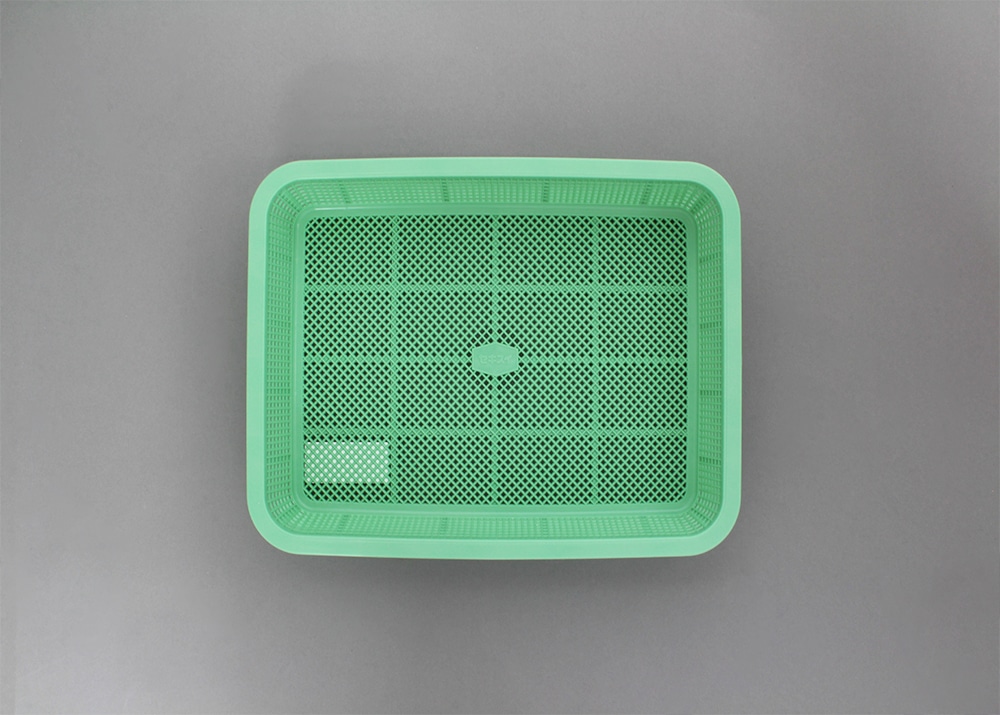 積水 角カゴ 浅型小 メロウタイム(グリーン) 1個 (ご注文単位1個)【直送品】