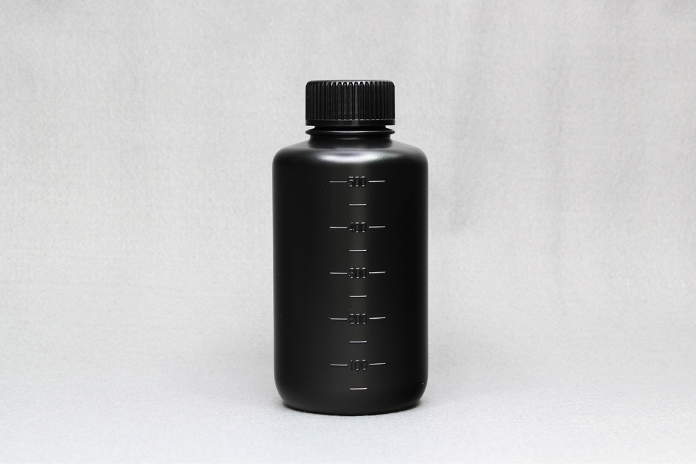 JK-ボトル細口 遮光(黒） 500mL （100本入) 1箱 (ご注文単位1箱)【直送品】