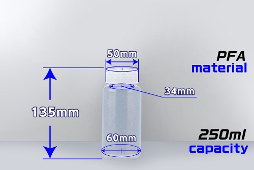 PFAボトル 広口 250mL 1本 (ご注文単位1本)【直送品】