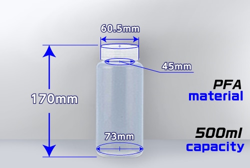 PFAボトル 広口 500mL 1本 (ご注文単位1本)【直送品】