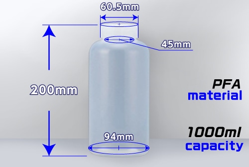 PFAボトル 広口 1L 1本 (ご注文単位1本)【直送品】
